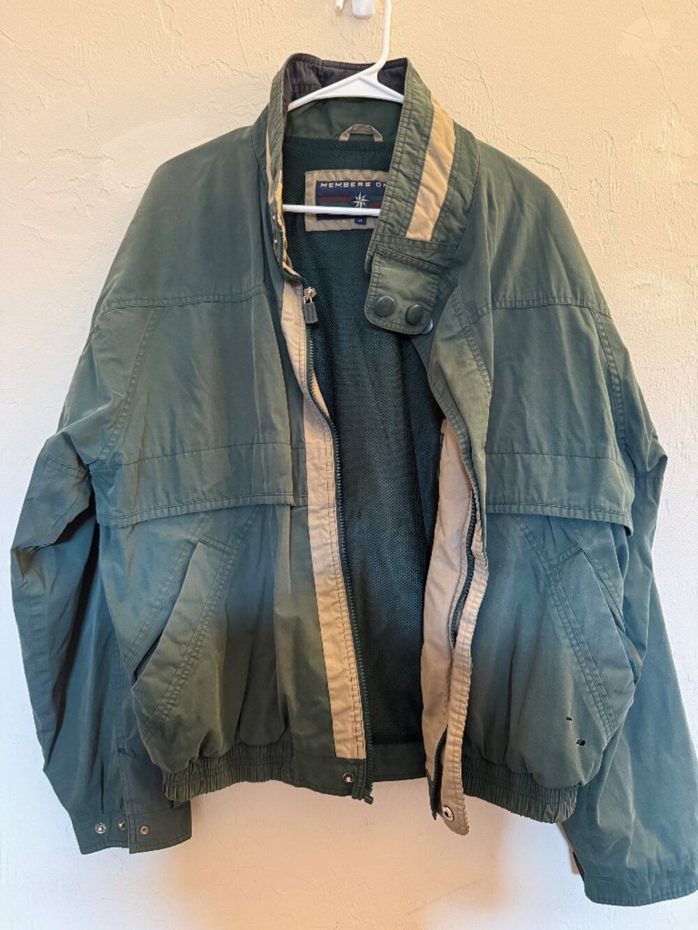 Vintage Members Only Men's XL Green Mariner Bomber Windbreaker Jacket 80s 90s
